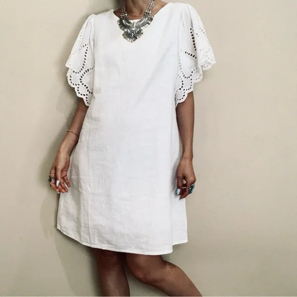 Nordstrom White Eyelet Sleeve Dress - Picture 7 of 13